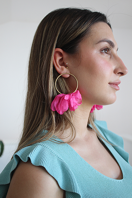 Pendientes O flor tela
