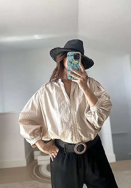 Cinturón rafia bolitas