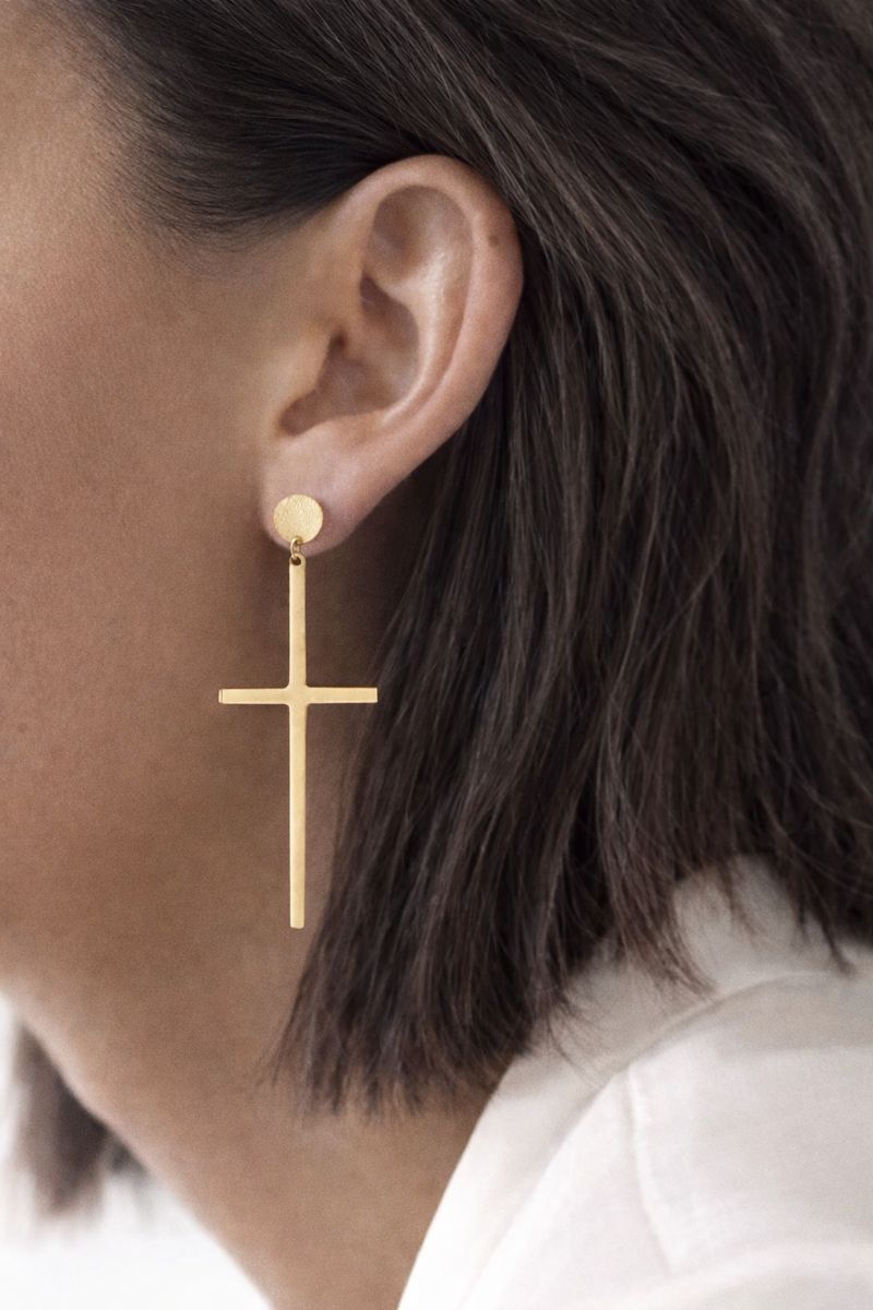 Pendientes colgante cruz