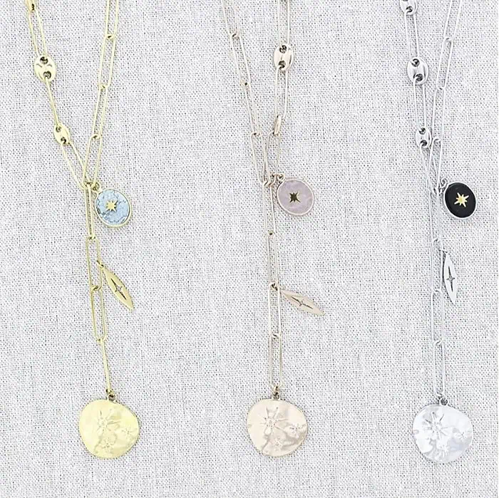 Collar acero colgantes medalla calabrotes