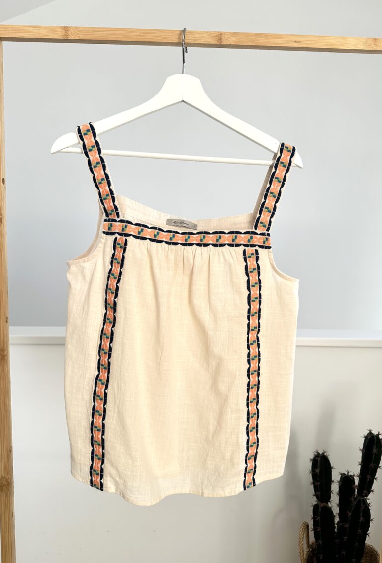 Top boho lino coral